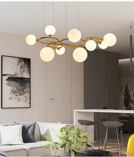 Pendant Light - Magic Beans Chandelier Smoke Grey Glass SW-36210789 - SWEET-LIGHTS