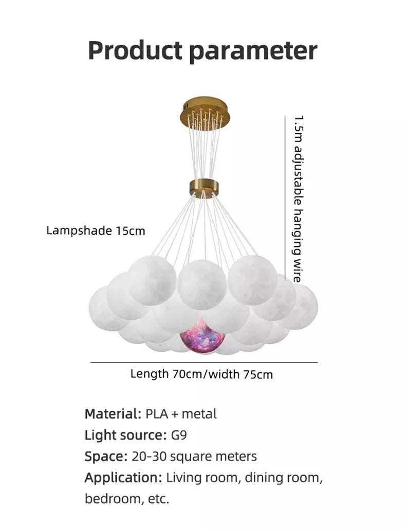 Children Lighting - Creative Moon Ceiling Chandelier Indoor Lamp SW-36210345 - SWEET-LIGHTS