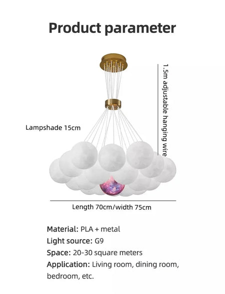 Children Lighting - Creative Moon Ceiling Chandelier Indoor Lamp SW-36210345 - SWEET-LIGHTS
