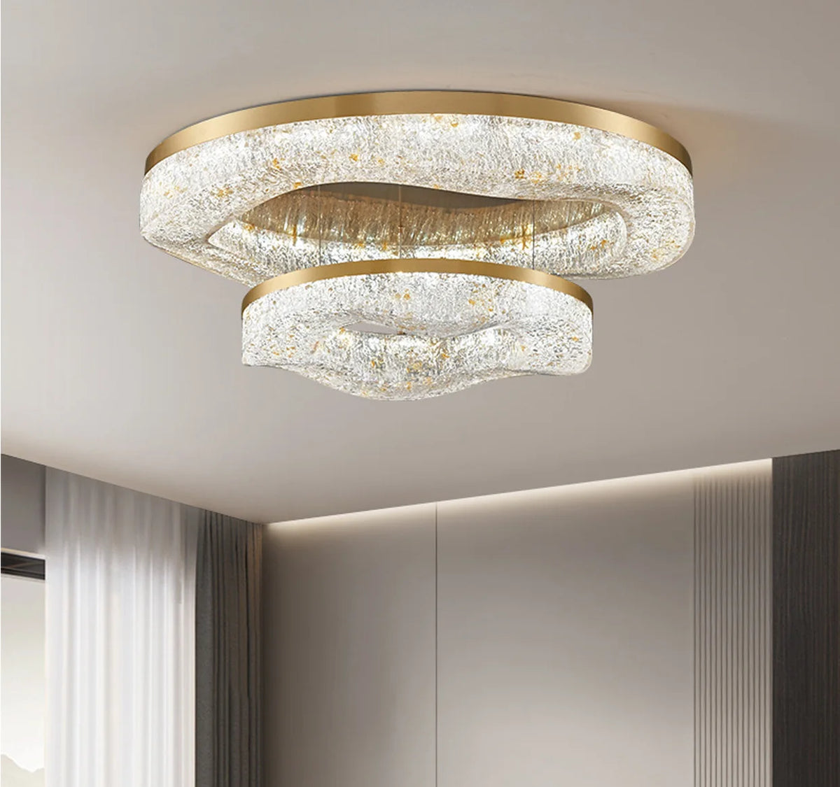 Ceiling Light - AiPaiTe Gold Rounded Copper Chandelier SW-36210579 - SWEET-LIGHTS