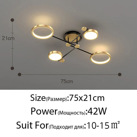 Ceiling Light - Modern LED Chandelier Gold Frame Indoor SW-36210347 - SWEET-LIGHTS