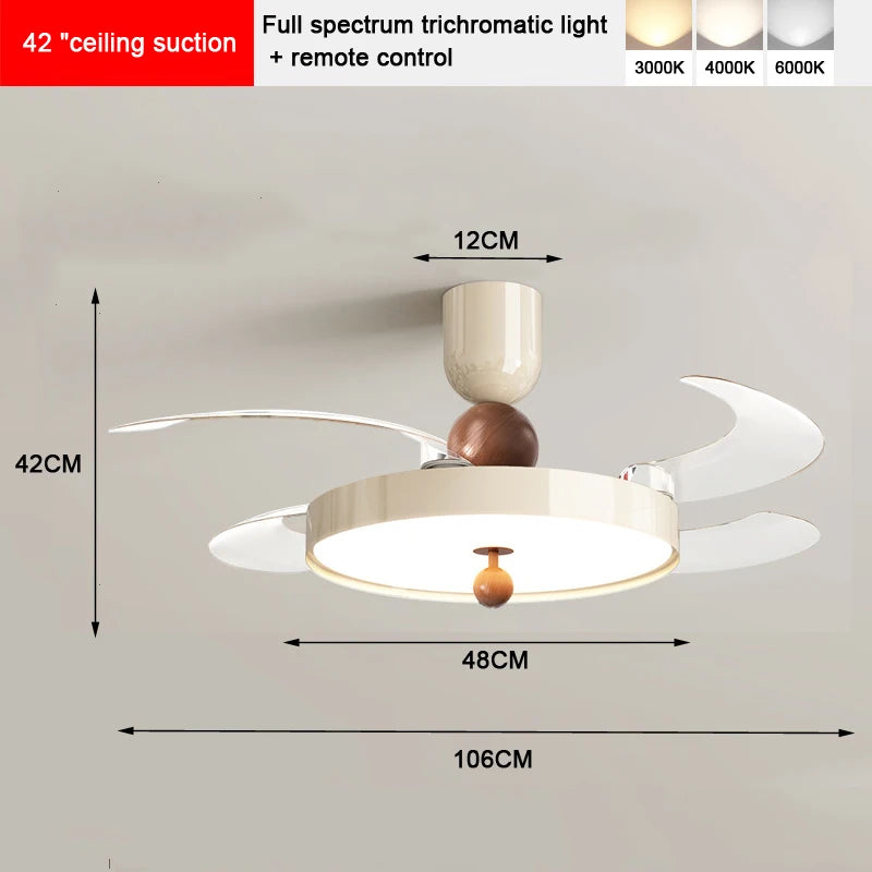 Fans - Modern LED Invisible Fan Lamp With Remote Control SW-36210437 - SWEET-LIGHTS