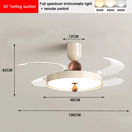 Fans - Modern LED Invisible Fan Lamp With Remote Control SW-36210437 - SWEET-LIGHTS