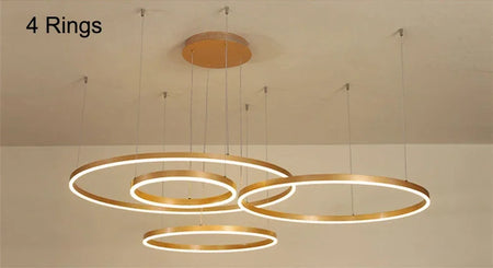 Pendant Light - Modern Ring Design LED Chandelier Gold for Living Dining Room Office Bedroom Home Decor SW-36210345 - SWEET-LIGHTS