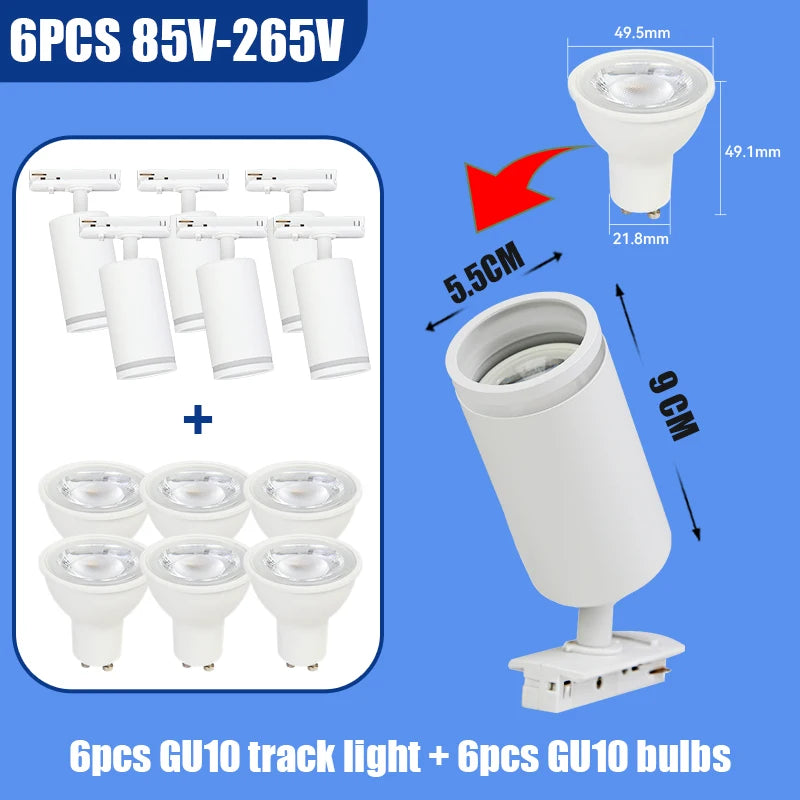 Spotlight - Led GU10 Track Light Rail Ceiling Spot Fixture SW-36210897 - SWEET-LIGHTS