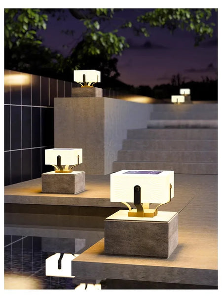 Outdoor Light - Stainless Steel Solar Column Head Pillar Lamp Outdoor Waterproof Garden Light SW-36210478 - SWEET-LIGHTS