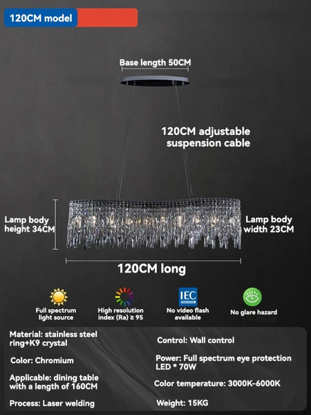 Chandelier - Italian Milan Luxury Crystal Hanging Lamp For Dining Room Hotel Villa Decor SW-36210456 - SWEET-LIGHTS