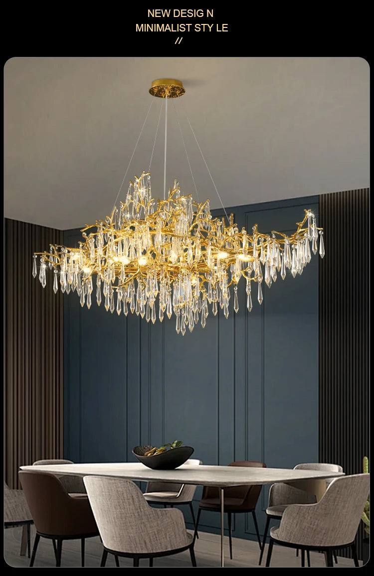 Chandelier - Modern Luxury Crystal Chandelier Gold For Kitchen Dining Living Room Bedroom SW-36210458 - SWEET-LIGHTS
