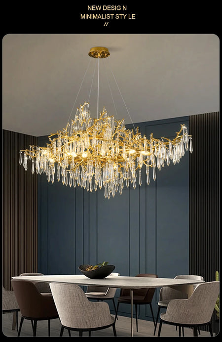 Chandelier - Modern Luxury Crystal Chandelier Gold For Kitchen Dining Living Room Bedroom SW-36210458 - SWEET-LIGHTS