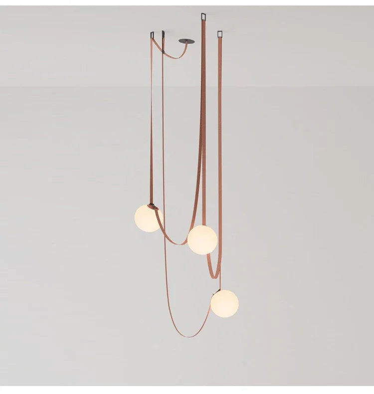 Pendant Light - Nordic Leather Chandelier LED Lamps for Duplex SW-36210345 - SWEET-LIGHTS