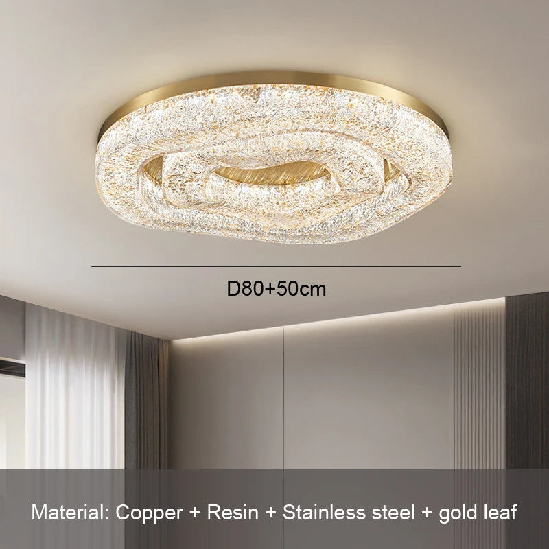 Ceiling Light - AiPaiTe Gold Rounded Copper Chandelier SW-36210579 - SWEET-LIGHTS