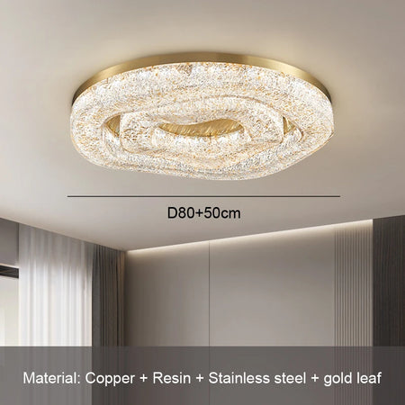 Ceiling Light - AiPaiTe Gold Rounded Copper Chandelier SW-36210579 - SWEET-LIGHTS