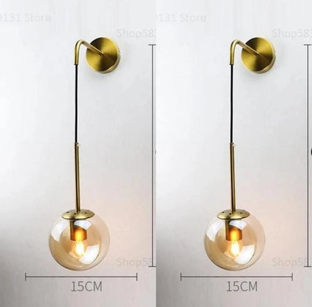 Wall Light - Nordic Modern Vintage Wall Lamps LED Glass Ball Mirror Bedroom Living Room Light Fixtures SW-36210345 - SWEET-LIGHTS