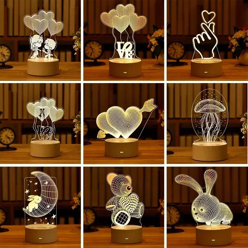 Children Lighting - Romantic Love 3D Led Lamp for Kids Night Light SW-36210489 - SWEET-LIGHTS