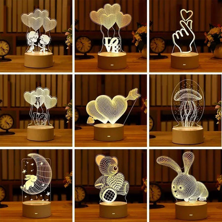 Children Lighting - Romantic Love 3D Led Lamp for Kids Night Light SW-36210489 - SWEET-LIGHTS
