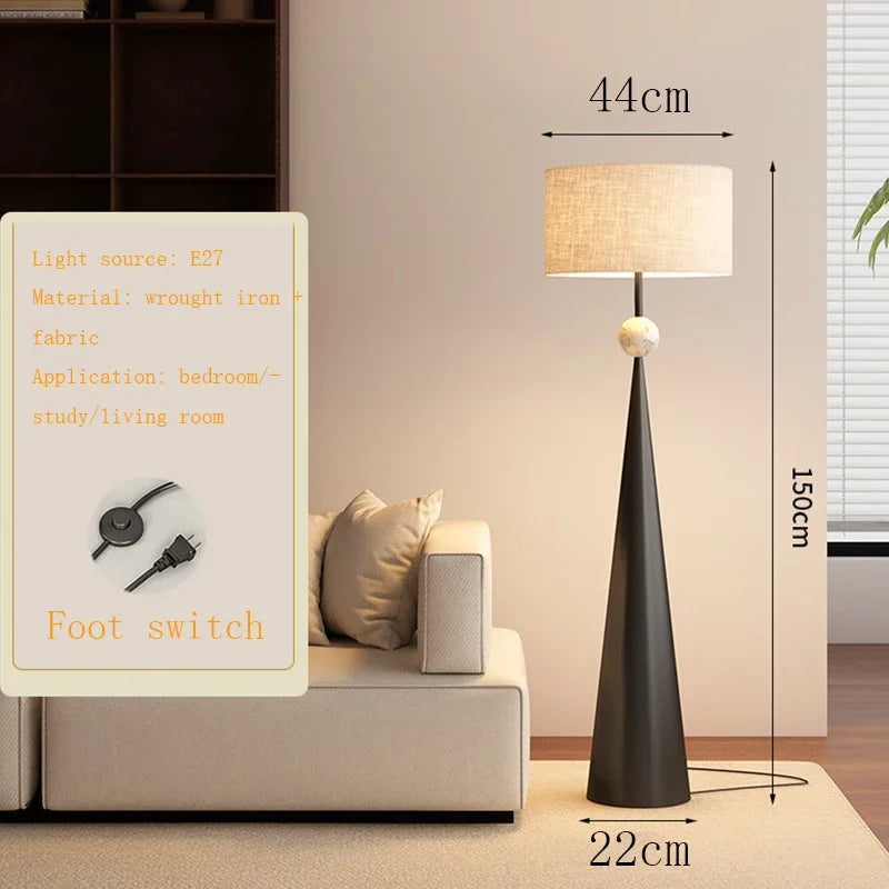 Floor Lamp - Japanese Designer Wabi-sabi Minimalist Cloth Cover Art Stand Lights Living Room Bedroom SW-36210789 - SWEET-LIGHTS