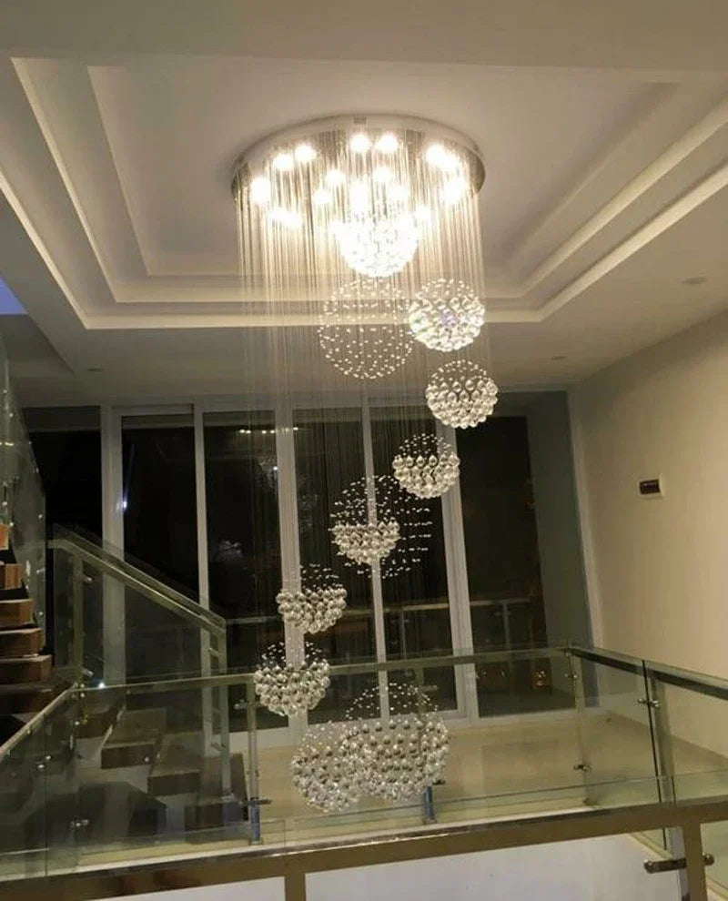 Chandelier - New Modern Lustre Crystal Ball Design D80*H300cm Room Decor Ceiling Lamp SW-36210789 - SWEET-LIGHTS