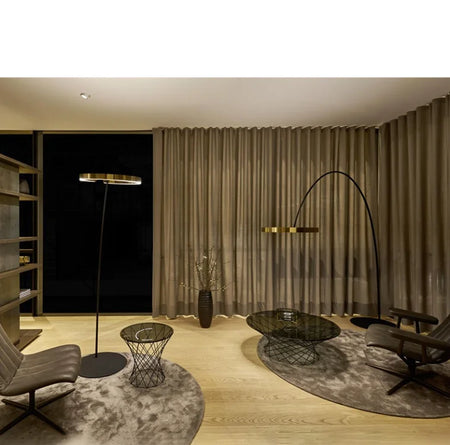 Floor Lamp - Italian Arc Gold Black LED Fishing Ring Light SW-36210829 - SWEET-LIGHTS