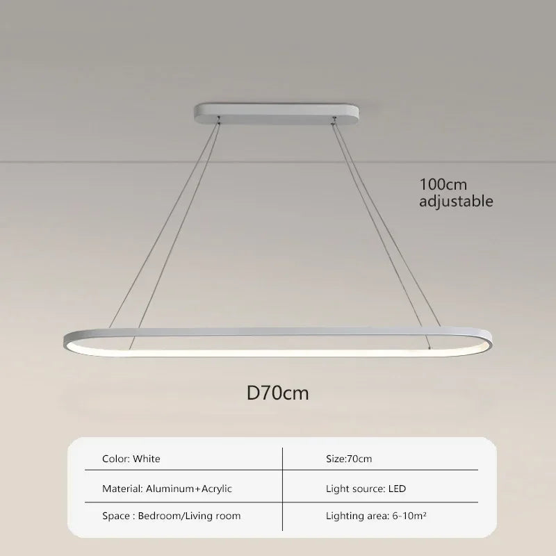 Pendant Light - Modern LED 70/90cm Elliptical Lamp SW-36210789 - SWEET-LIGHTS