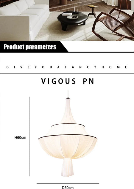 Pendant Light - Japanese Retro Wabi Sabi Cloth Chandelier Home Pendant Lights Room Decor SW-36210578 - SWEET-LIGHTS