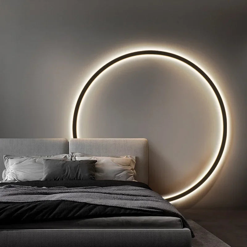 Wall Light - Minimalist Circle Background LED Wall Lamp Indoor Decor Living Room Wall Sconces Bedside Lighting SW-36210456 - SWEET-LIGHTS