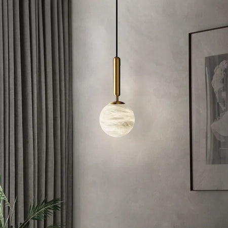 Pendant Light - Modern Marble All Copper Single Head Lamp SW-36210789 - SWEET-LIGHTS