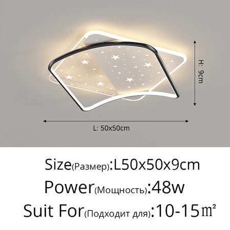 Ceiling Light - New Modern LED Black/Gold with Remote Control SW-36210678 - SWEET-LIGHTS