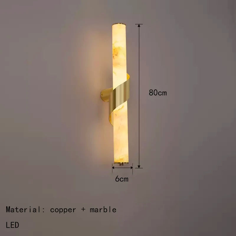 Wall Light - Art Deco Natural Marble Dimmable Copper LED Sconce SW-36210789 - SWEET-LIGHTS