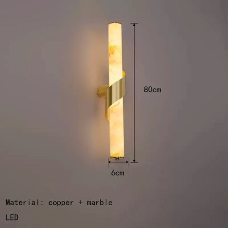 Wall Light - Art Deco Natural Marble Dimmable Copper LED Sconce SW-36210789 - SWEET-LIGHTS