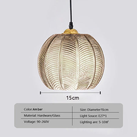 Pendant Light - Nordic Glass Green Leaf Pattern Fixture SW-36210789 - SWEET-LIGHTS