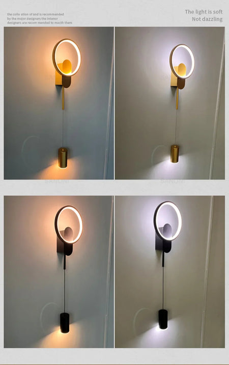 Wall Light - LED Wall Lamp Hallway Aisle Bedroom Sconce Modern Black Gold Fixture SW-36210348 - SWEET-LIGHTS