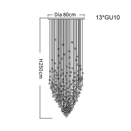 Pendant Light - Black Art Crystal Chandelier LED Luxury Staircase Home Light Fixtures SW-36214567 - SWEET-LIGHTS