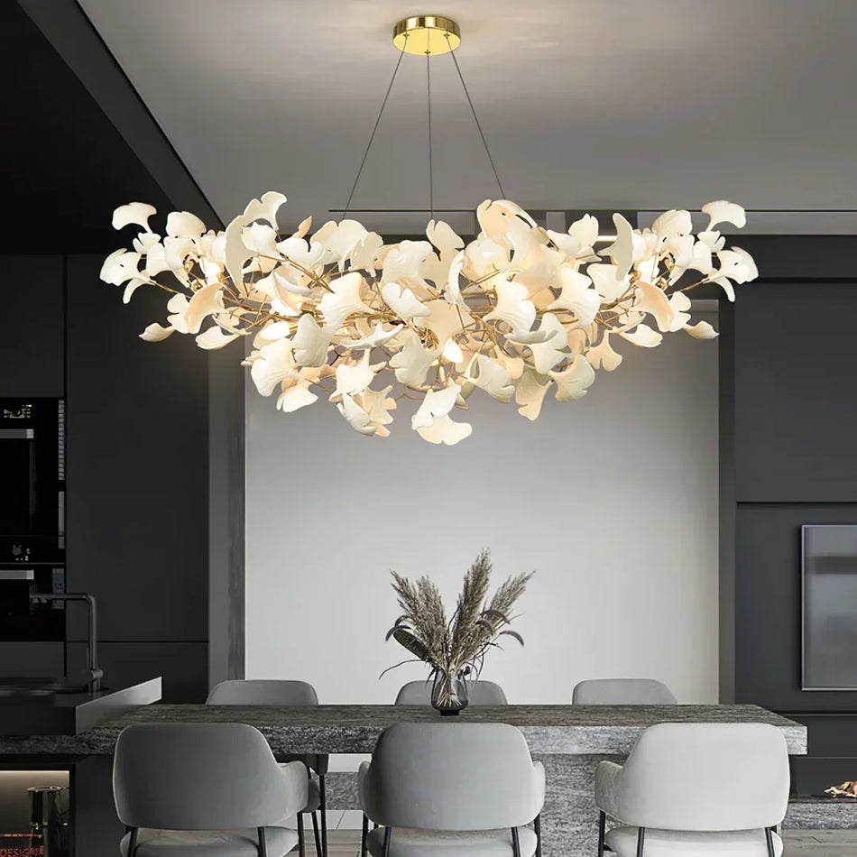 Chandelier - Nordic Modern Long Ginko Leaf Pendant Light for Living Room Dining Room Bedroom Kitchen SW-36210478 - SWEET-LIGHTS