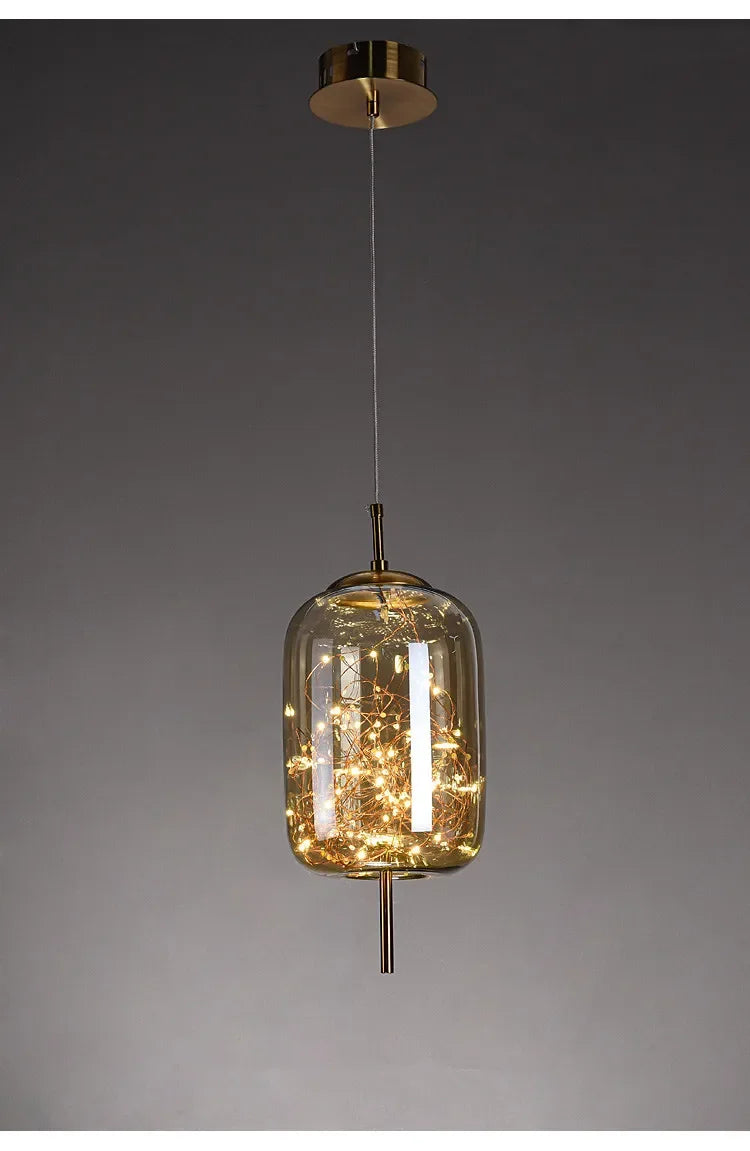 Pendant Light - Nordic Net Red Bedside Chandelier Glass SW-36210345 - SWEET-LIGHTS