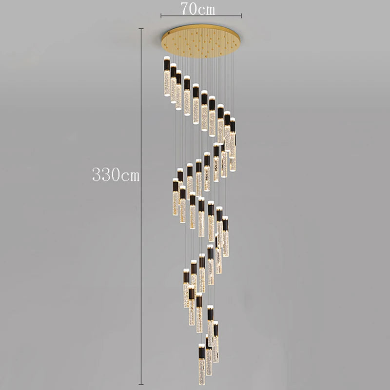 Pendant Light - Modern Crystal Stair Chandelier LED Indoor Lighting SW-36210457 - SWEET-LIGHTS