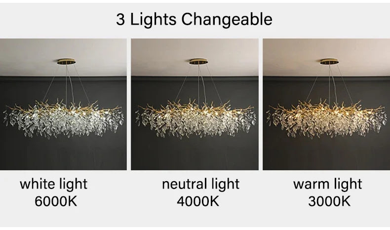 Chandelier - Luxury Gold Crystal LED Pendant Lamp Indoor Villa Lighting SW-36210457 - SWEET-LIGHTS