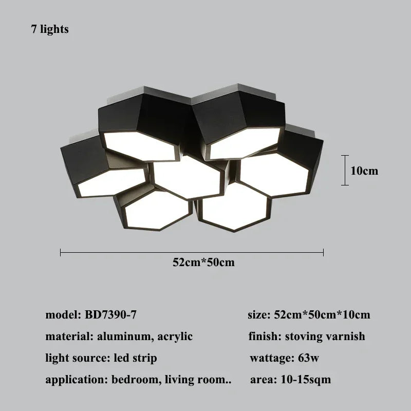 Ceiling Light - Nordic Designer Honeycomb Ceiling Lamp LED Alloy SW-36210345 - SWEET-LIGHTS