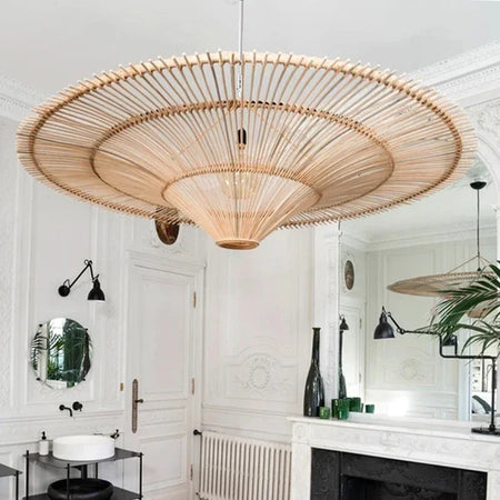 Pendant Light - Wabi Sabi Japanese Rattan Wicker Chandelier SW-36210987 - SWEET-LIGHTS