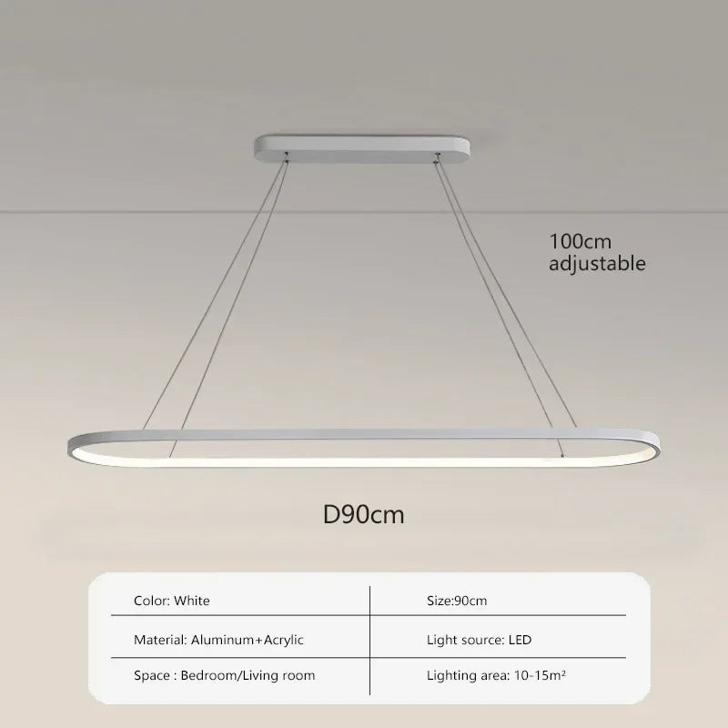 Pendant Light - Modern LED 70/90cm Elliptical Lamp SW-36210789 - SWEET-LIGHTS