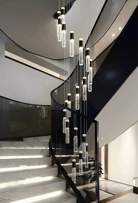 Pendant Light - Modern Crystal Stair Chandelier LED Indoor Lighting SW-36210457 - SWEET-LIGHTS