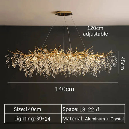 Chandelier - Luxury Gold Crystal LED Pendant Lamp Indoor Villa Lighting SW-36210457 - SWEET-LIGHTS