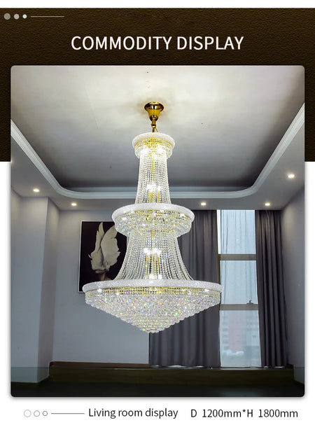 Chandelier - Luxury Living Room Crystal Staircase Chrome Lighting SW-36210789 - SWEET-LIGHTS