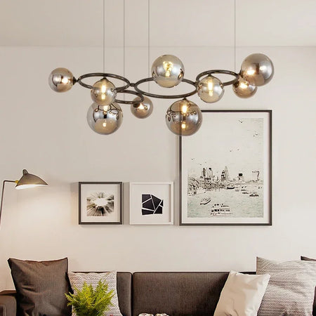 Pendant Light - Magic Beans Chandelier Smoke Grey Glass SW-36210789 - SWEET-LIGHTS