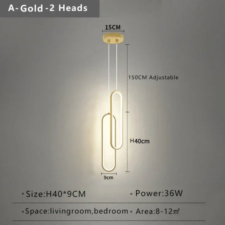 Pendant Light - Modern LED Black Gold Circular Chandelier SW-36210789 - SWEET-LIGHTS