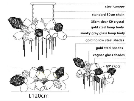 Chandelier - Modern Luxury LED Stainless Steel Crystal Pendant Light Free Bulb SW-36210789 - SWEET-LIGHTS