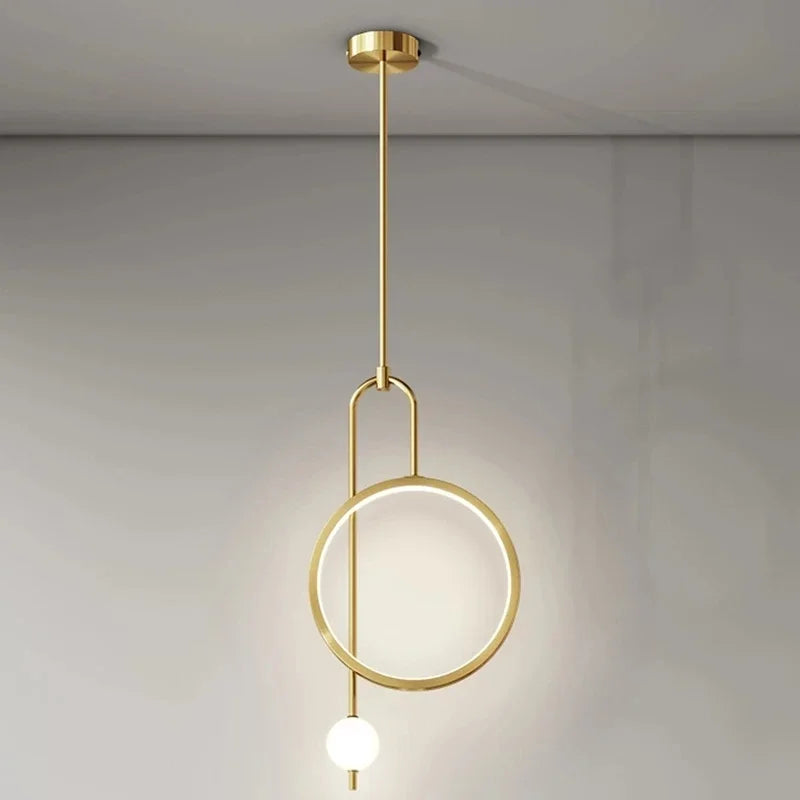 Pendant Light - Gold Ring Modern Glass Ball LED Lamp SW-36210978 - SWEET-LIGHTS