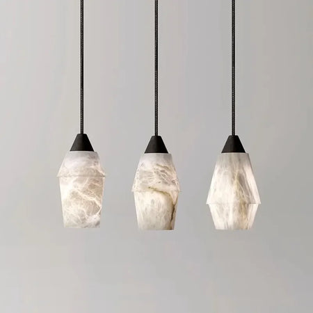 Pendant Light - Natural Marble Alabaster Copper Chandelier SW-36210349 - SWEET-LIGHTS