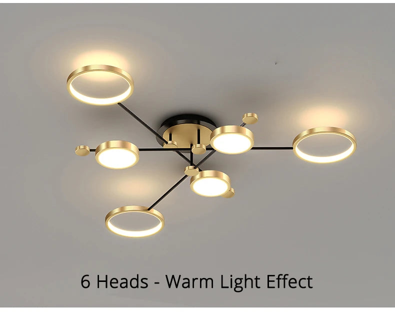 Ceiling Light - Modern LED Chandelier Gold Frame Indoor SW-36210347 - SWEET-LIGHTS