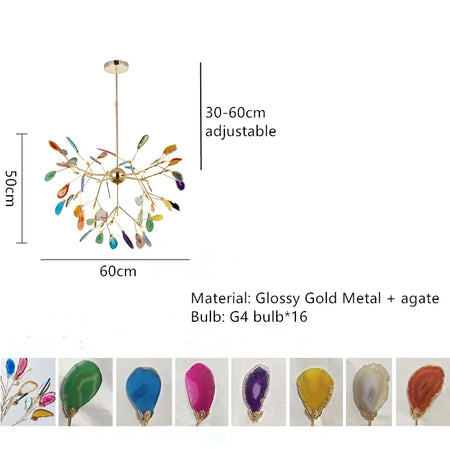 Pendant Light - Firefly Chandelier Agate Postmodern Luxury SW-36210478 - SWEET-LIGHTS