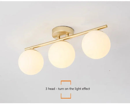 Ceiling Light - Nordic LED Iron Glass Lamp Gold Corridor Aisle SW-36210789 - SWEET-LIGHTS